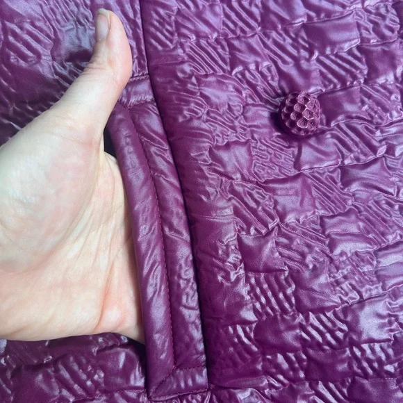60s Neiman Marcus Vintage Quilted Purple Coat - Picture 6 of 11